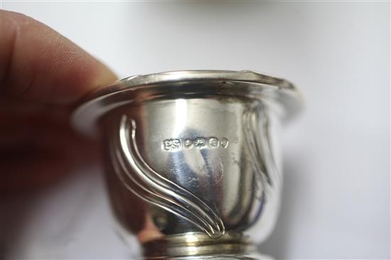 A set of six William IV silver egg cups by Paul Storr, 9 oz.